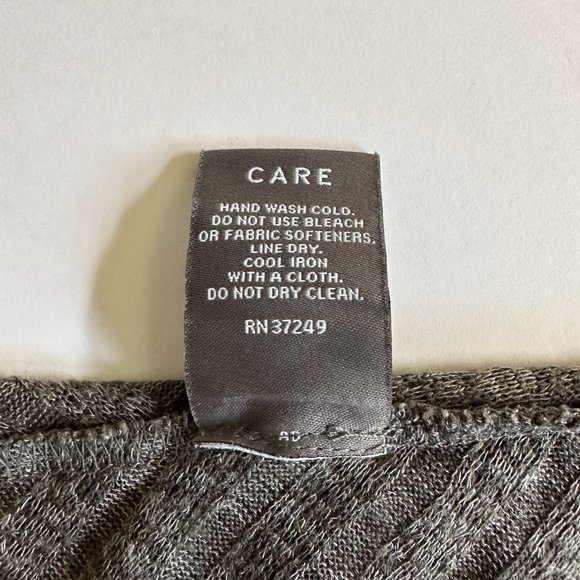 REI Wrap Sweater Gray Ribbed Lightweight Knit Draped Front - Picture 4 of 4